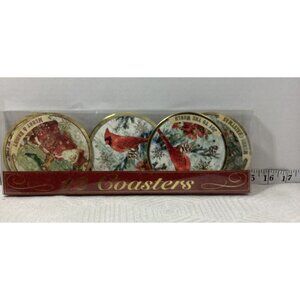 12 Punch Studio Holiday Drink Coasters Christmas 3 Designs New Decor Christmas